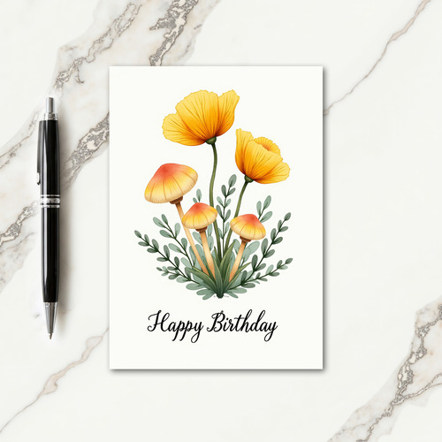 Whimsical Birthday Botanical Card