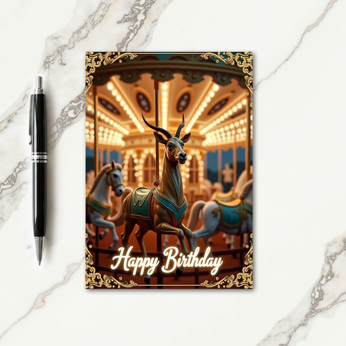 Whimsical Birthday Carousel Card