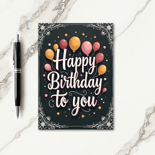 Whimsical Birthday Chalkboard Card
