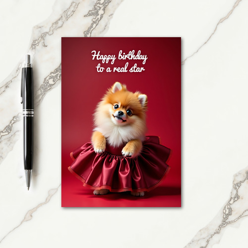 Whimsical Birthday Dog Dress Card