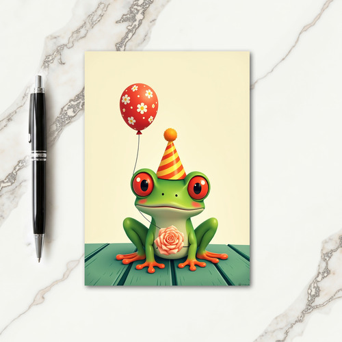 Whimsical Birthday Frog Card