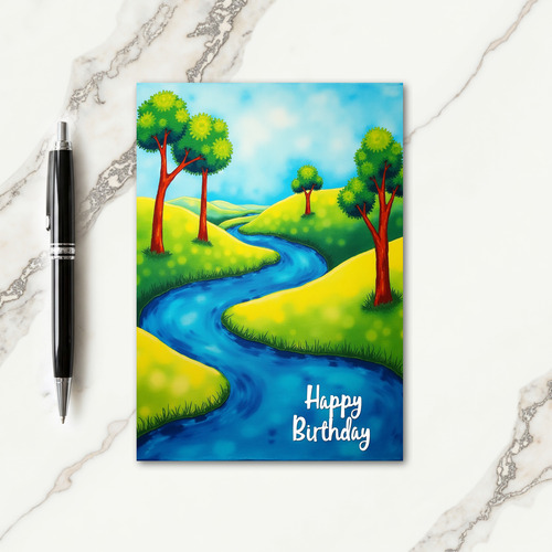 Whimsical Birthday Landscape Card