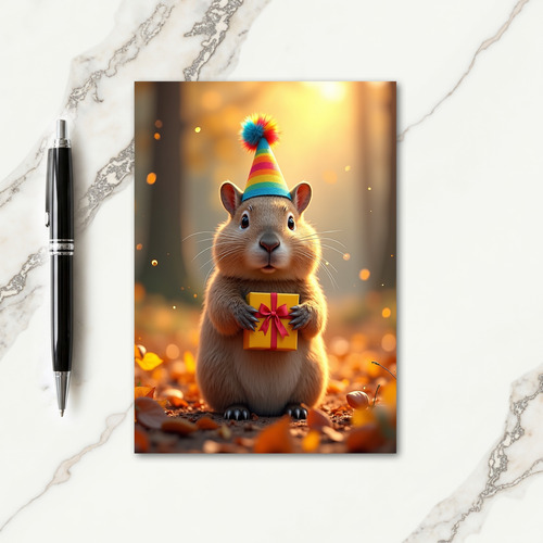 Whimsical Birthday Party Hat Card