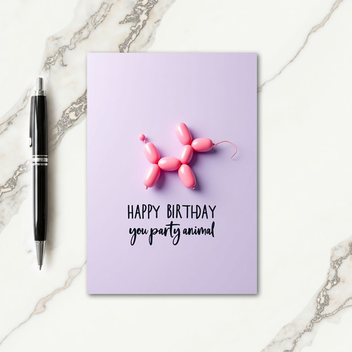 Whimsical Birthday Pink Balloon Card