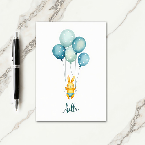 Whimsical Birthday Rabbit Card