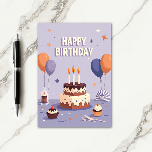 Whimsical Birthday Starry Card