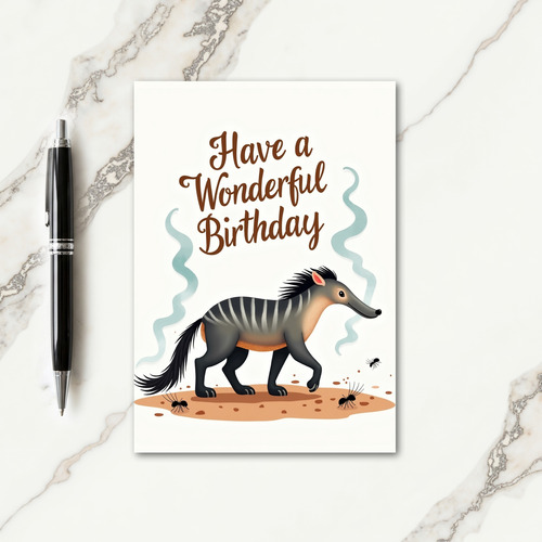 Whimsical Birthday Striped Mammal Card