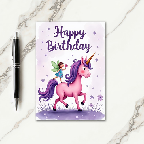 Whimsical Birthday Unicorn Card
