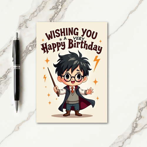 Whimsical Birthday Wand Boy Card