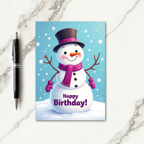 Whimsical Birthday Winter Card