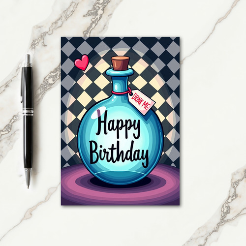 Whimsical Blue Bottle Card