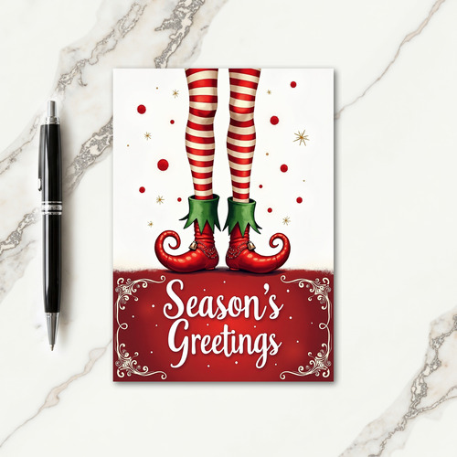 Whimsical Boots Christmas Card