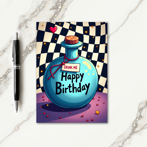Whimsical Bottle Birthday Card