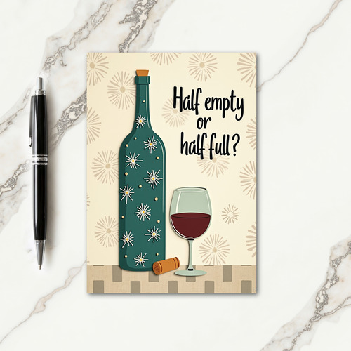 Whimsical Bottle Glass Birthday Card