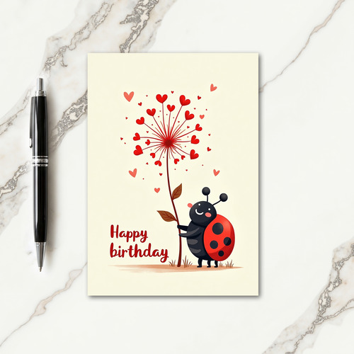 Whimsical Bug Birthday Card