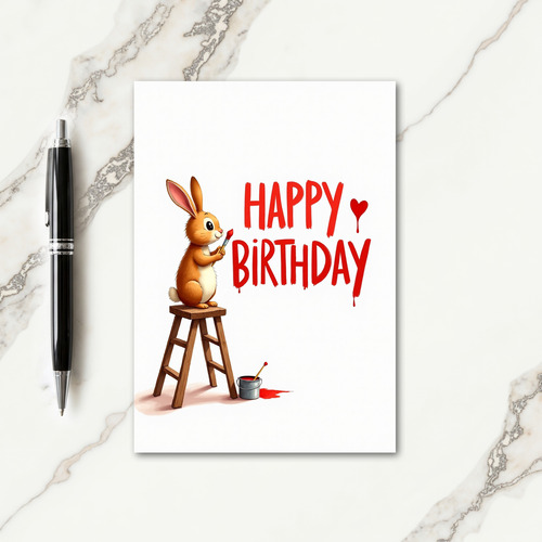 Whimsical Bunny Art Card