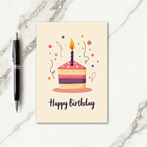 Whimsical Cake Slice Birthday Card