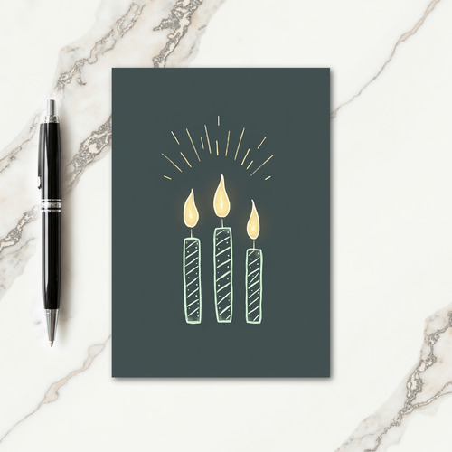 Whimsical Candle Glow Birthday Card