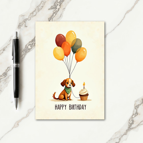 Whimsical Canine Birthday Card