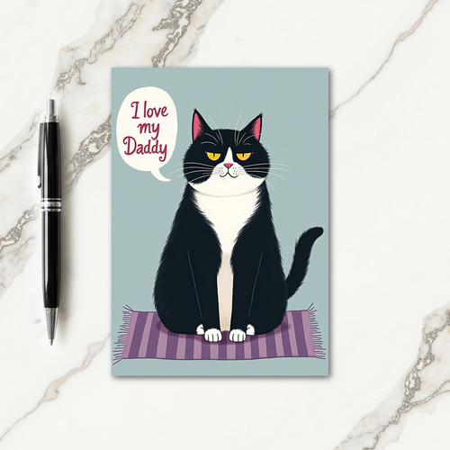 Whimsical Cat Dad Day Card