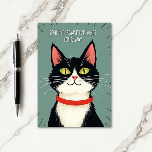 Whimsical Cat Fathers Day Card