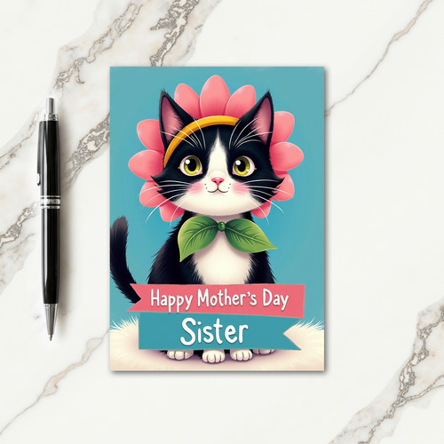 Whimsical Cat Mothers Day Card
