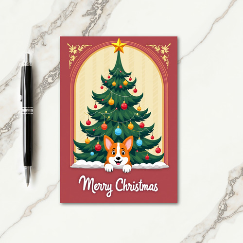 Whimsical Christmas Dog Card