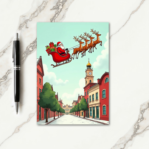 Whimsical Christmas Flight Card