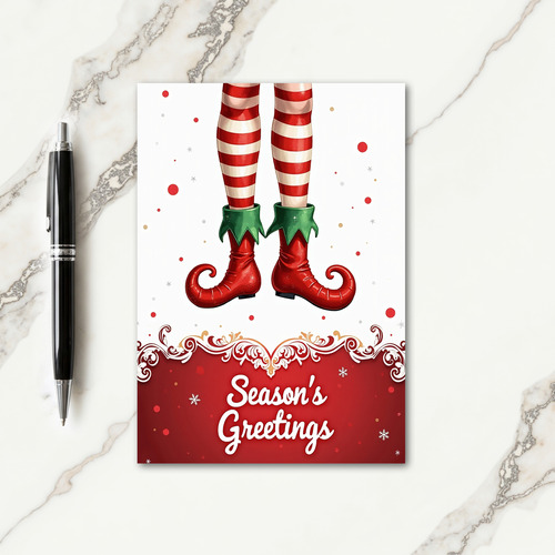Whimsical Christmas Striped Card