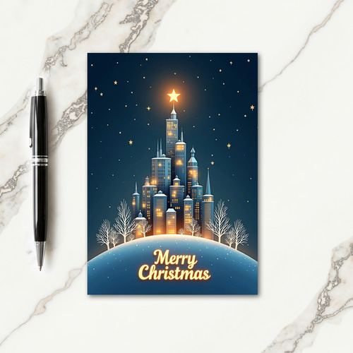 Whimsical City Christmas Card thumbnail