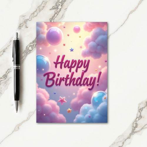 Whimsical Cloud Birthday Card