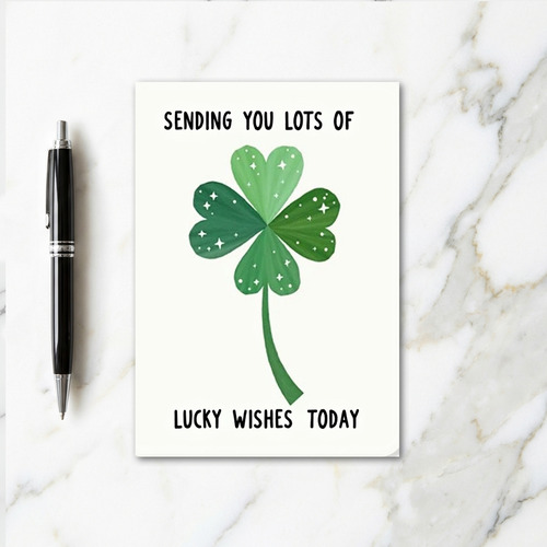 Whimsical Clover Fortune Card