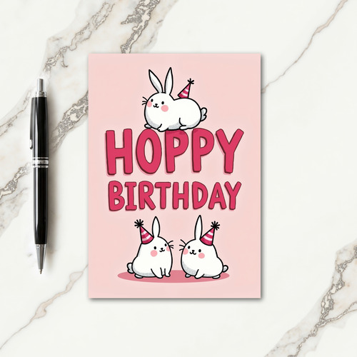 Whimsical Creature Hoppy Birthday Card