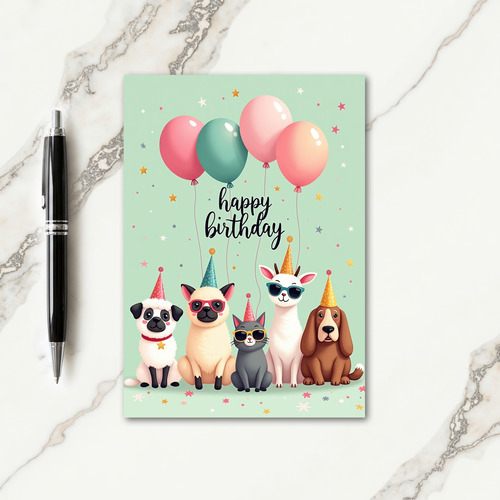 Whimsical Creatures Birthday Card