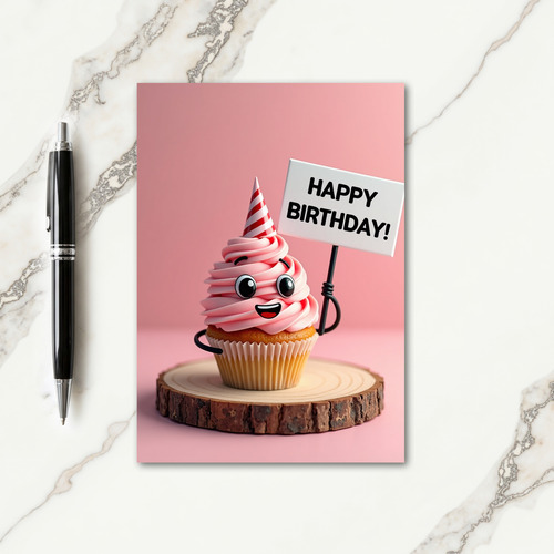 Whimsical Cupcake Party Card