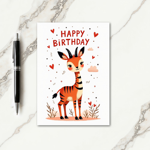Whimsical Deer Birthday Card