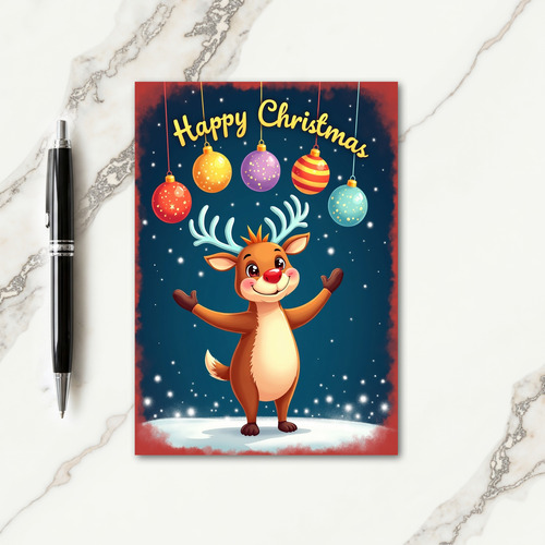 Whimsical Deer Holiday Card