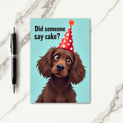 Whimsical Dog Hat Birthday Card