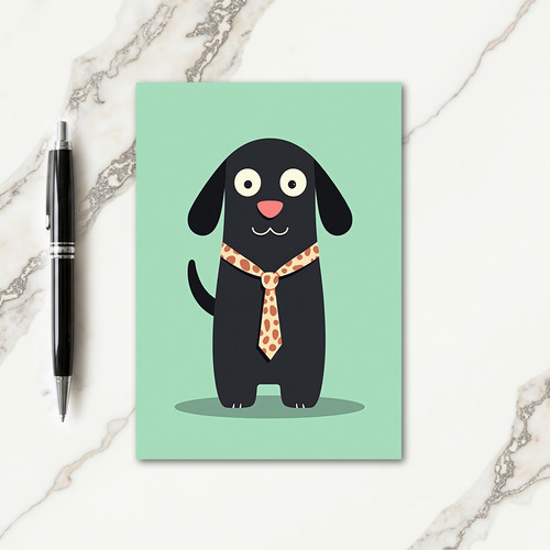 Whimsical Dog Tie Fathers Day Card