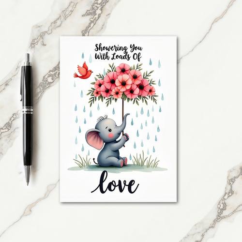 Whimsical Elephant Birthday Card