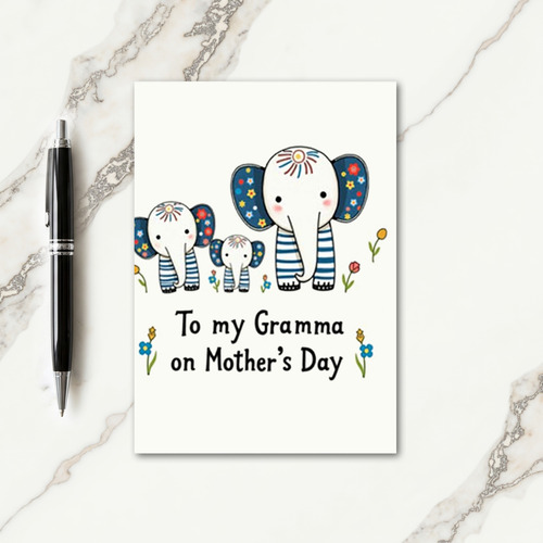 Whimsical Elephant Mothers Card