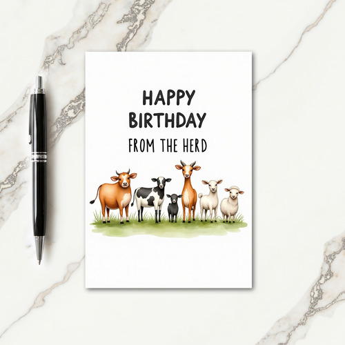 Whimsical Farm Birthday Card