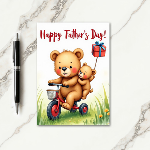 Whimsical Fathers Day Bear Card
