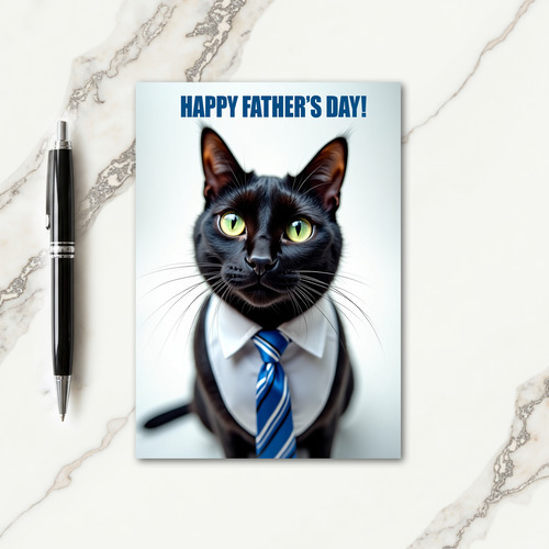Whimsical Fathers Day Cat Card