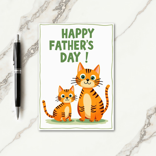Whimsical Fathers Day Cats Card