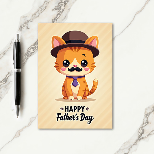 Whimsical Fathers Day Feline Card