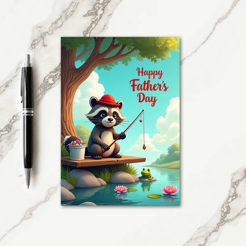 Whimsical Fathers Day Scene Card