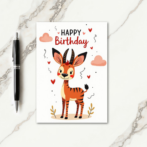 Whimsical Fawn Birthday Card