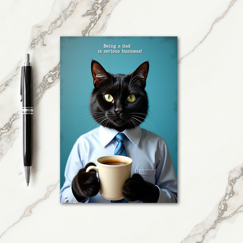Whimsical Feline Father Card