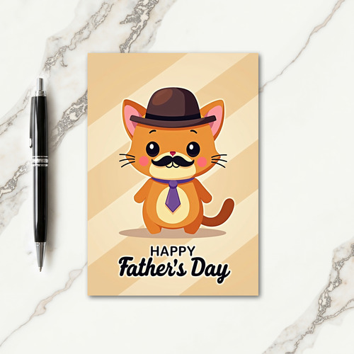 Whimsical Feline Fathers Day Card